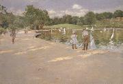 William Merritt Chase Lilliputian Boat Lake oil painting on canvas